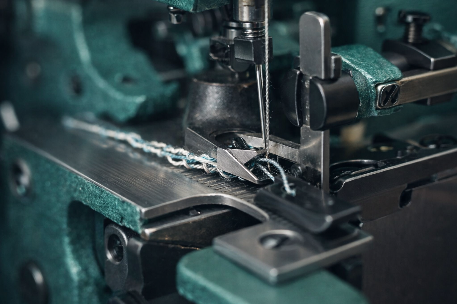 Detalle real: zona de remallado y cuchilla