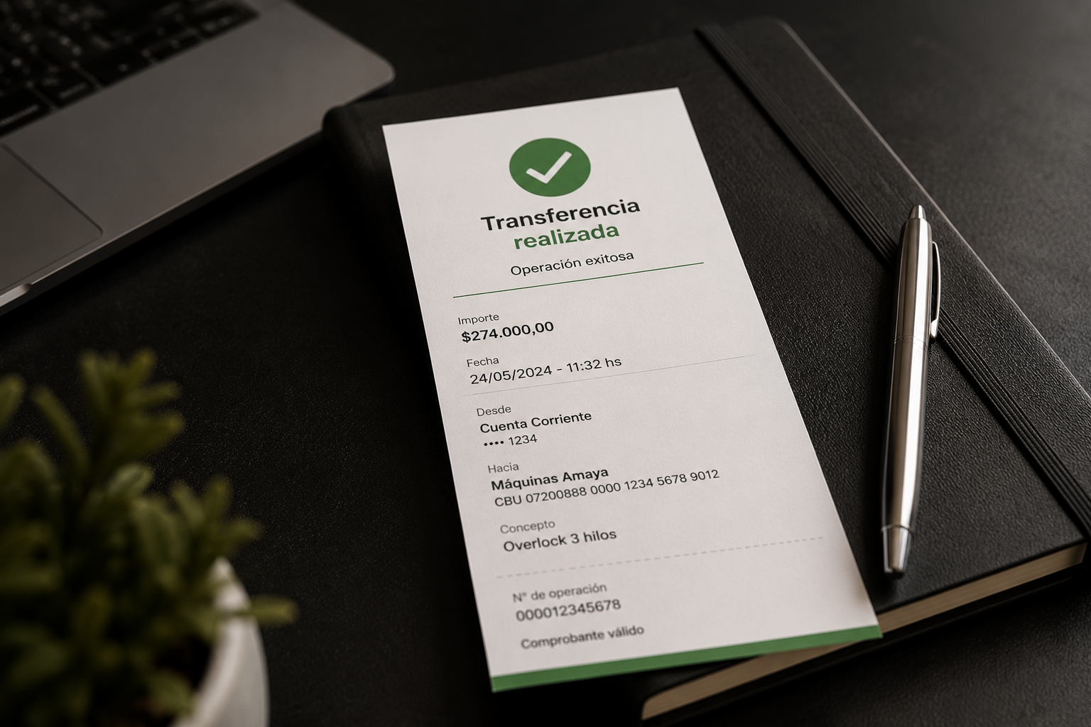 Transferí y mandá el comprobante